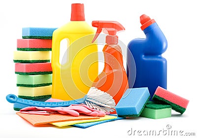 Cleaning products Stock Photo