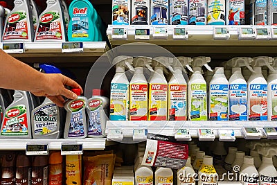 Cleaning products in a shop Editorial Stock Photo