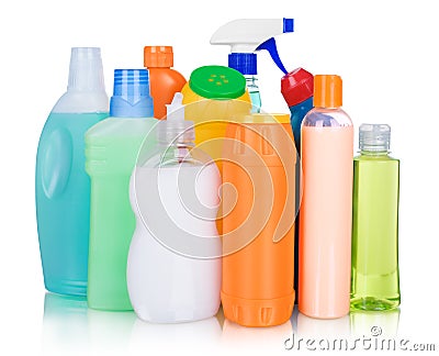 Cleaning and sanitation products studio Stock Photo