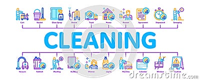 Cleaning Service Tool Minimal Infographic Banner Vector Vector Illustration