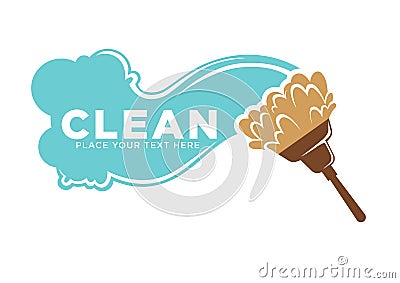 Cleaning services logotype with water and brush illustrations Vector Illustration