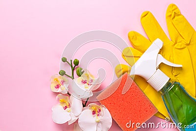 Cleaning set. Spring clean up Stock Photo