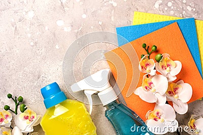 Cleaning set. Spring clean up Stock Photo