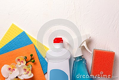 Cleaning set. Spring clean up Stock Photo