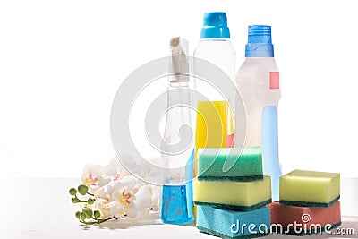 Cleaning set. Spring clean up Stock Photo