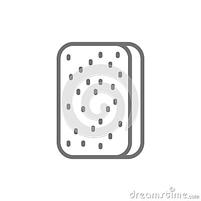 Cleaning sponge, washing sponge, professional cleaning supplies line icon. Vector Illustration