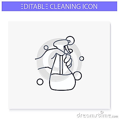 Cleaning sprayer line icon. Editable illustration Cartoon Illustration