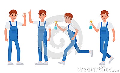 Cleaning staff character vector design no3 Vector Illustration