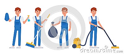 Cleaning staff character vector design no6 Vector Illustration