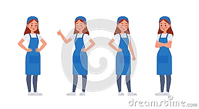Cleaning staff character vector design no9 Vector Illustration