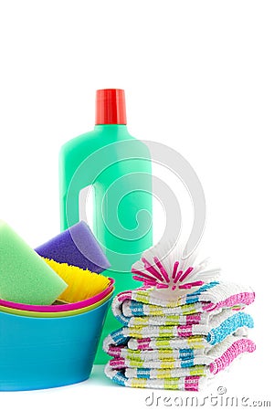 Cleaning supplies Stock Photo
