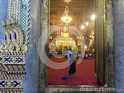 Cleaning the Temple of Bells, Editorial Stock Photo