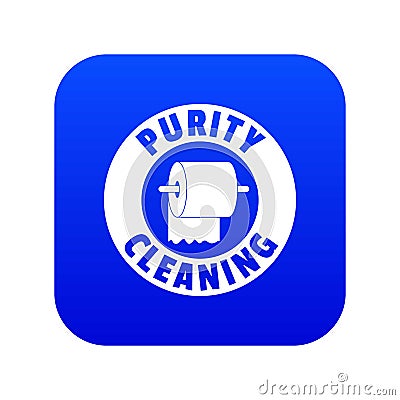 Cleaning toilet icon blue vector Vector Illustration
