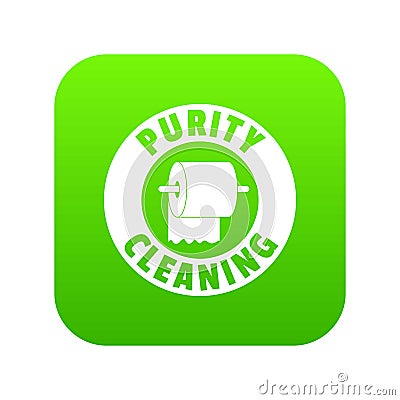 Cleaning toilet icon green vector Vector Illustration