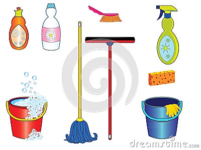 Cleaning tools Stock Photo