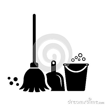 Cleaning tools vector icon Vector Illustration