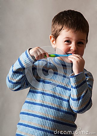 Cleaning tooth Stock Photo