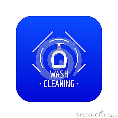 Cleaning wash icon blue vector Vector Illustration