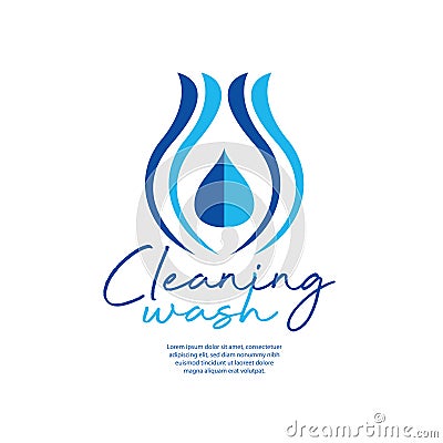 Cleaning wash logo vector illustration, Logo, web icon Vector Illustration