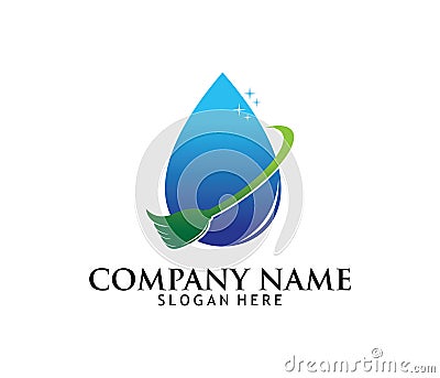 Cleaning washing service household maintenance vector logo design Stock Photo