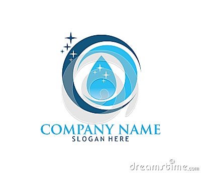 Cleaning washing service household maintenance vector logo design Vector Illustration