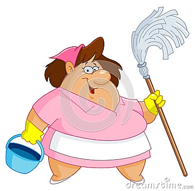 Cleaning woman Vector Illustration