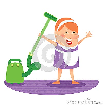 Cleaning woman Vector Illustration