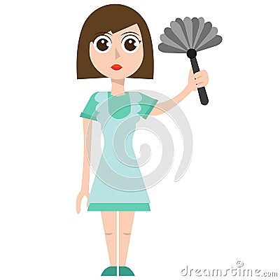 Cleaning woman, eps, vector, illustration, isolated. Vector Illustration