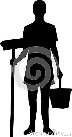 Cleaning Woman vector Vector Illustration