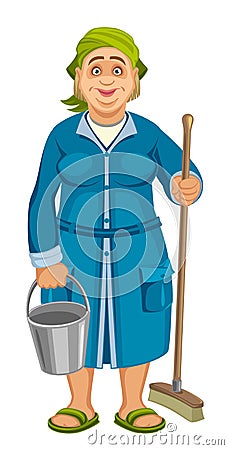 Cleaning woman Vector Illustration