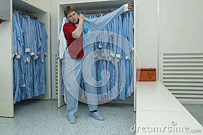 Cleanroom clothing Stock Photo