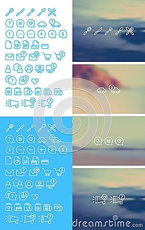 Cleanse Icons Set on blurred background Vector Illustration