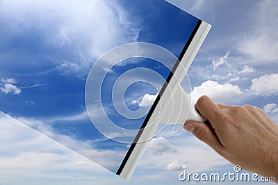 Clear blue sky Stock Photo