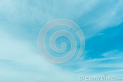 Clear blue sky with cloud background. Stock Photo