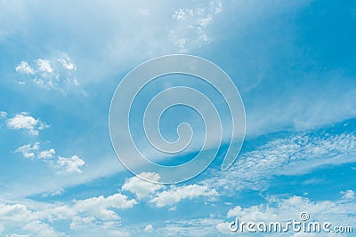 Clear blue sky with cloud background. Stock Photo