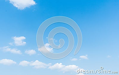 Clear blue sky with cloud background. Stock Photo