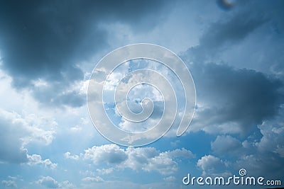 Clear blue sky with cloud background Stock Photo