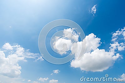 Clear blue sky with cloud background Stock Photo