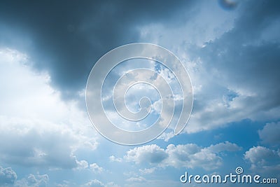 Clear blue sky with cloud background Stock Photo