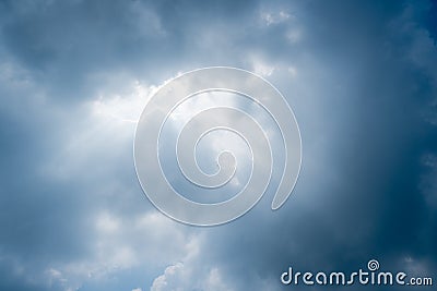 Clear blue sky with cloud background Stock Photo