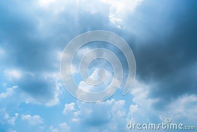 Clear blue sky with cloud background Stock Photo