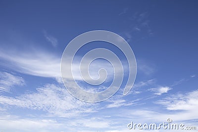Clear blue sky with white clouds Stock Photo