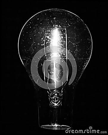 Clear Bulb with Filament Stock Photo