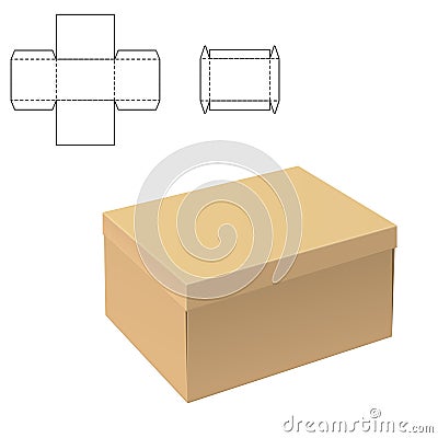 Clear Carton Box Vector Illustration