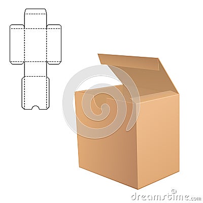 Clear Carton Box Vector Illustration