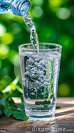 Clear drinking water gleams Stock Photo