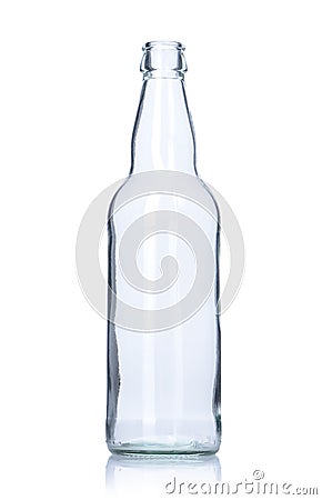 Clear empty glass bottle Stock Photo