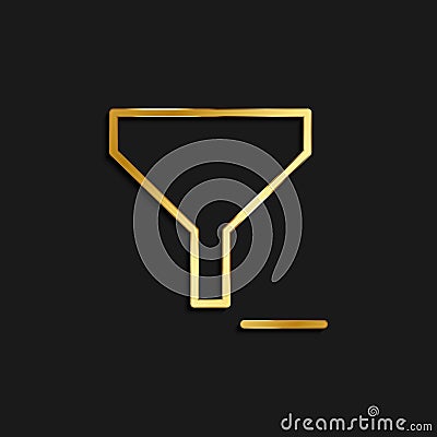 clear, filter gold icon. Vector illustration of golden Cartoon Illustration