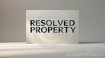 Clear indication of the resolved property issue on a neutral backdrop Stock Photo