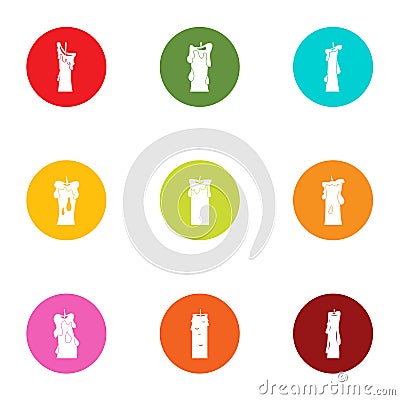 Clear light icons set, flat style Vector Illustration